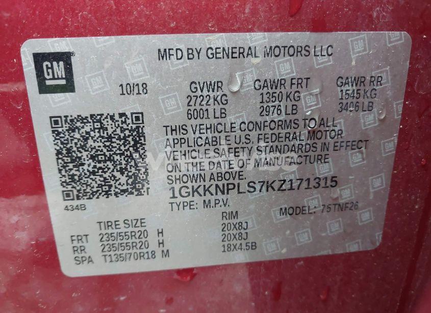 Photo 9 of 2019 Gmc Acadia DENALI (VIN 1GKKNPLS7KZ171315)