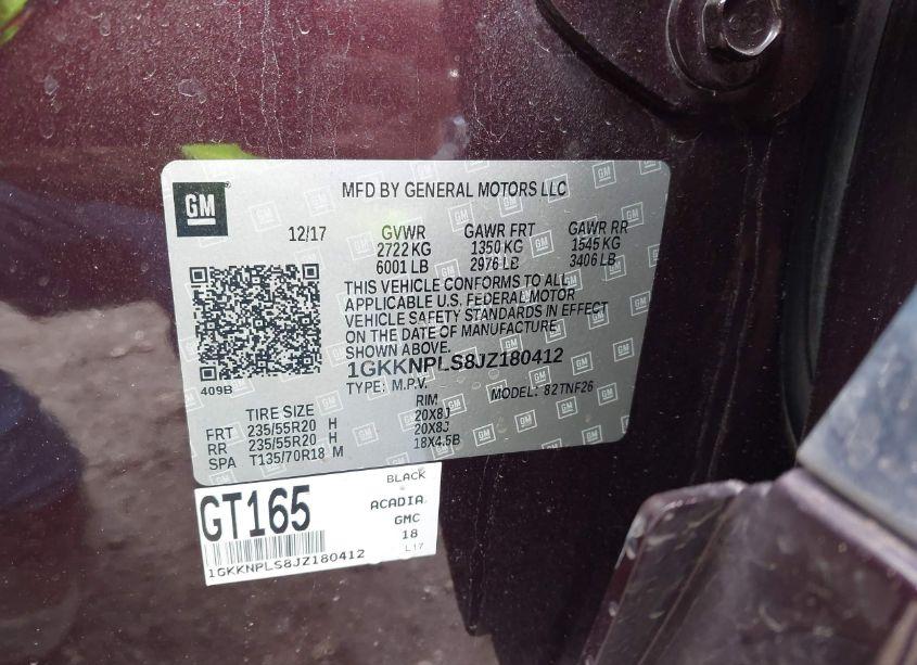 Photo 9 of 2018 Gmc Acadia DENALI (VIN 1GKKNPLS8JZ180412)