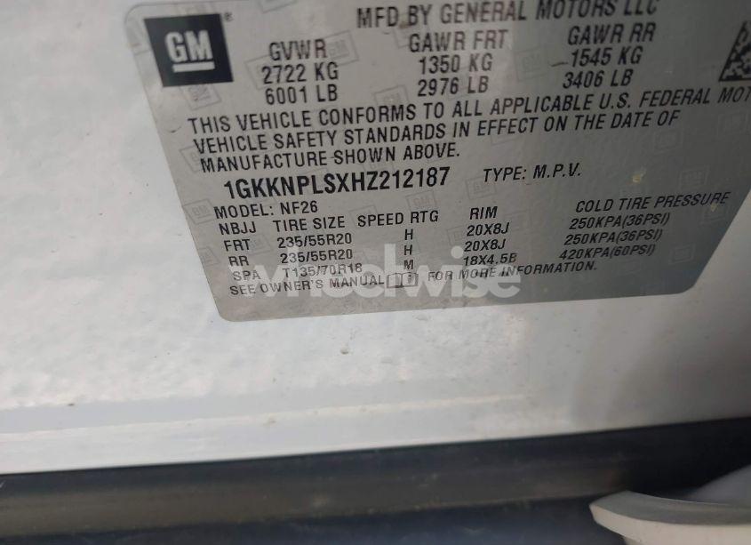 Photo 9 of 2017 Gmc Acadia DENALI (VIN 1GKKNPLSXHZ212187)