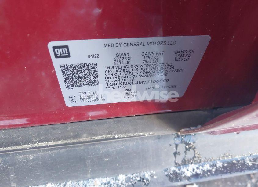 Photo 9 of 2022 Gmc Acadia AWD SLE (VIN 1GKKNRL46NZ156869)