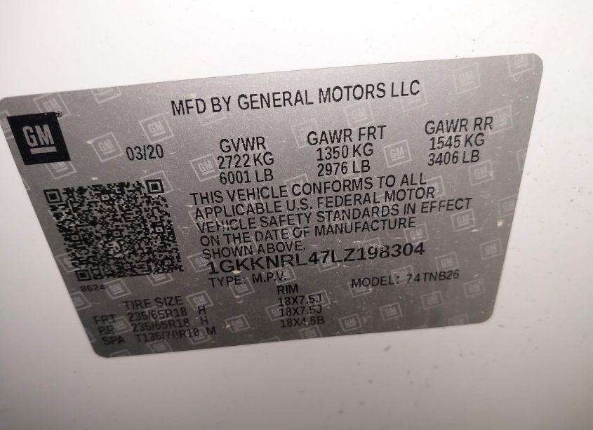 Photo 9 of 2020 Gmc Acadia FWD SLE (VIN 1GKKNRL47LZ198304)