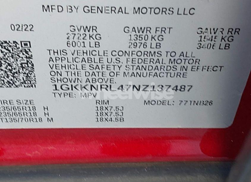 Photo 9 of 2022 Gmc Acadia AWD SLE (VIN 1GKKNRL47NZ137487)