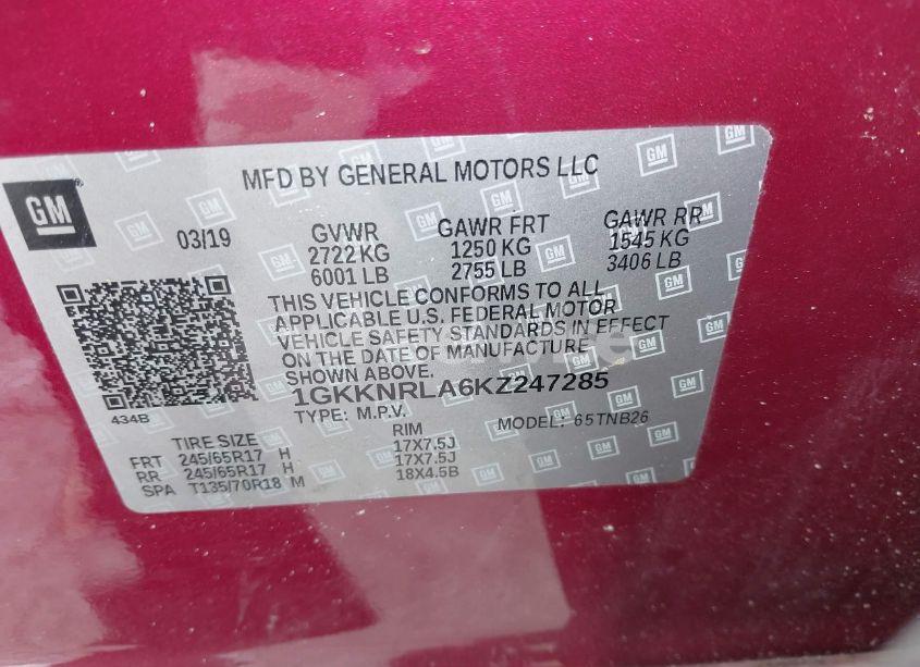 Photo 9 of 2019 Gmc Acadia SLE-1 (VIN 1GKKNRLA6KZ247285)