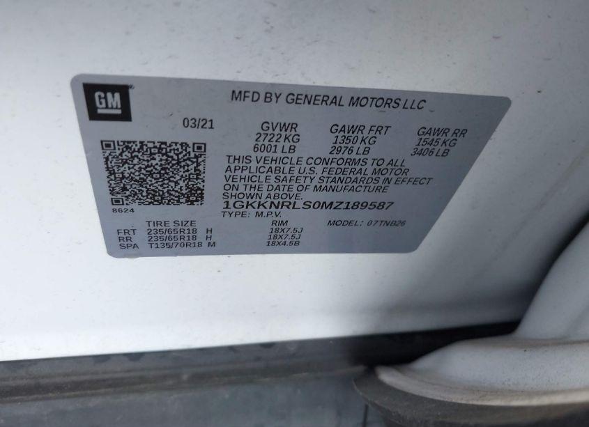 Photo 9 of 2021 Gmc Acadia AWD SLE (VIN 1GKKNRLS0MZ189587)