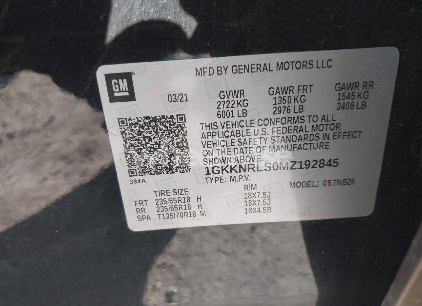 Photo 9 of 2021 Gmc Acadia AWD SLE (VIN 1GKKNRLS0MZ192845)