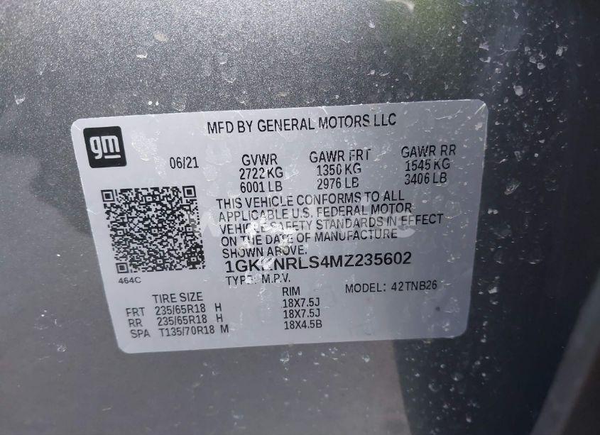 Photo 9 of 2021 Gmc Acadia AWD SLE (VIN 1GKKNRLS4MZ235602)