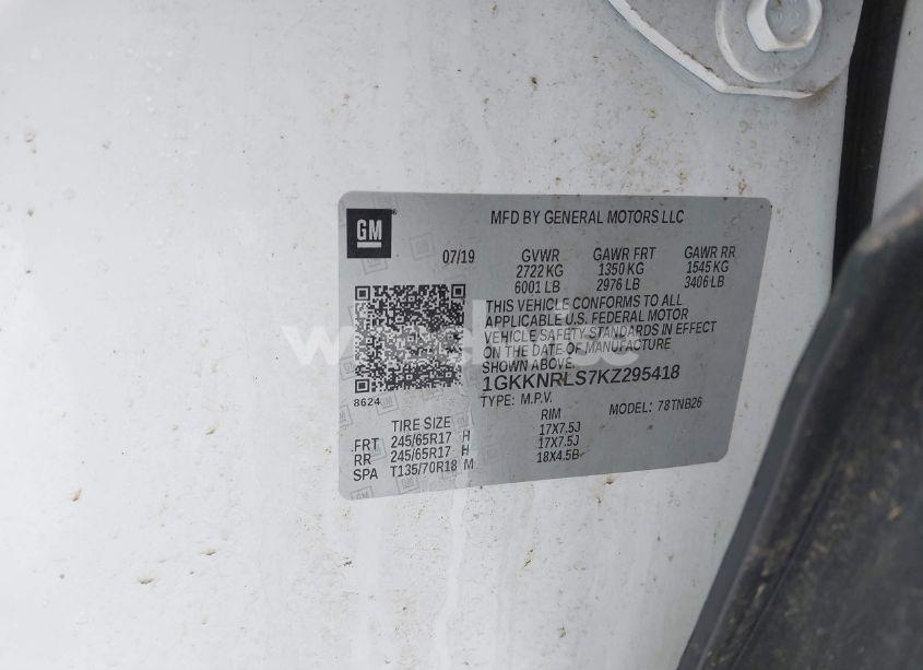 Photo 9 of 2019 Gmc Acadia SLE-1 (VIN 1GKKNRLS7KZ295418)