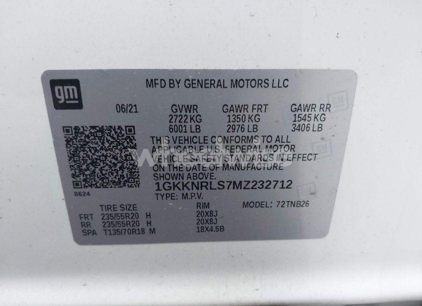 Photo 9 of 2021 Gmc Acadia AWD SLE (VIN 1GKKNRLS7MZ232712)