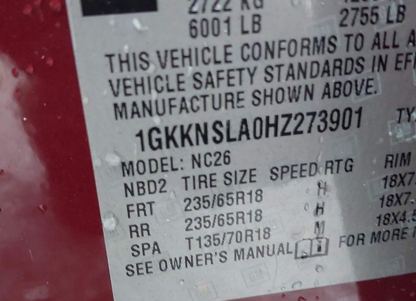 Photo 9 of 2017 Gmc Acadia SLE-2 (VIN 1GKKNSLA0HZ273901)