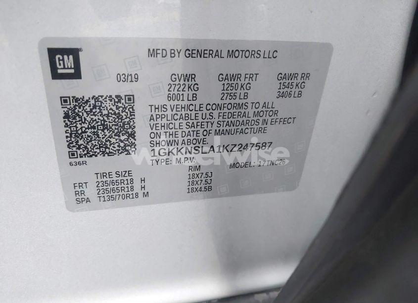 Photo 9 of 2019 Gmc Acadia SLE-2 (VIN 1GKKNSLA1KZ247587)