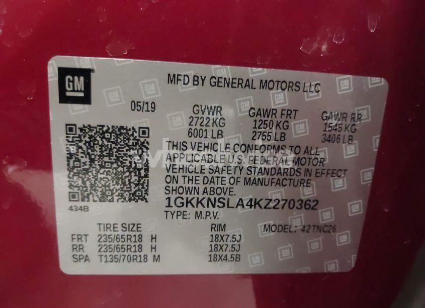 Photo 9 of 2019 Gmc Acadia SLE-2 (VIN 1GKKNSLA4KZ270362)