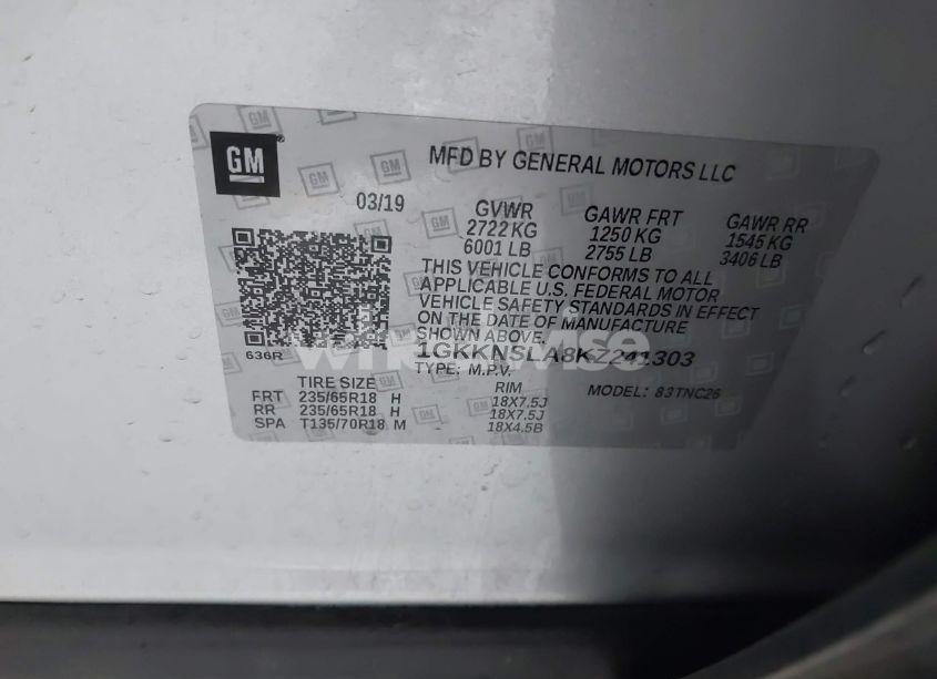 Photo 9 of 2019 Gmc Acadia SLE-2 (VIN 1GKKNSLA8KZ241303)