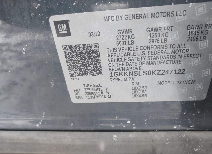 Photo 9 of 2019 Gmc Acadia SLE-2 (VIN 1GKKNSLS0KZ247122)