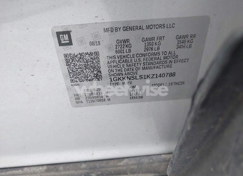 Photo 9 of 2019 Gmc Acadia SLE-2 (VIN 1GKKNSLS1KZ140788)