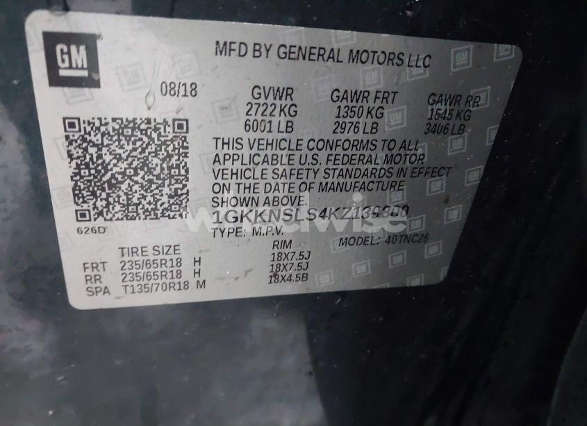 Photo 9 of 2019 Gmc Acadia SLE-2 (VIN 1GKKNSLS4KZ139800)