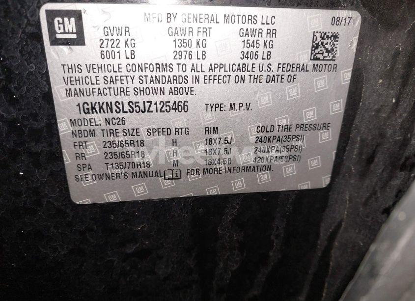 Photo 9 of 2018 Gmc Acadia SLE-2 (VIN 1GKKNSLS5JZ125466)