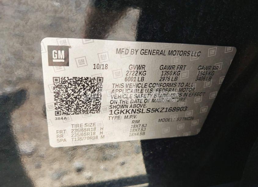 Photo 9 of 2019 Gmc Acadia SLE-2 (VIN 1GKKNSLS5KZ168903)