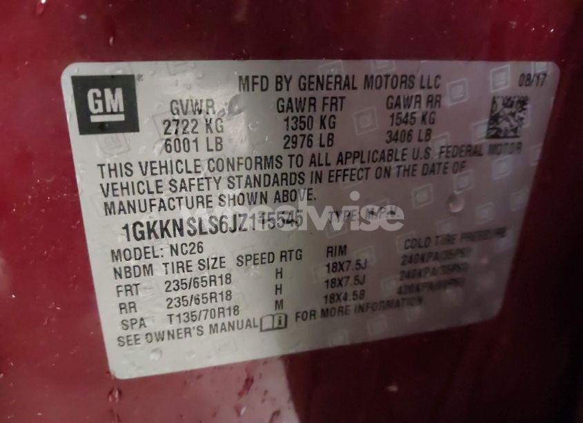 Photo 9 of 2018 Gmc Acadia SLE-2 (VIN 1GKKNSLS6JZ115545)