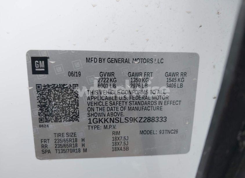 Photo 9 of 2019 Gmc Acadia SLE-2 (VIN 1GKKNSLS9KZ288333)