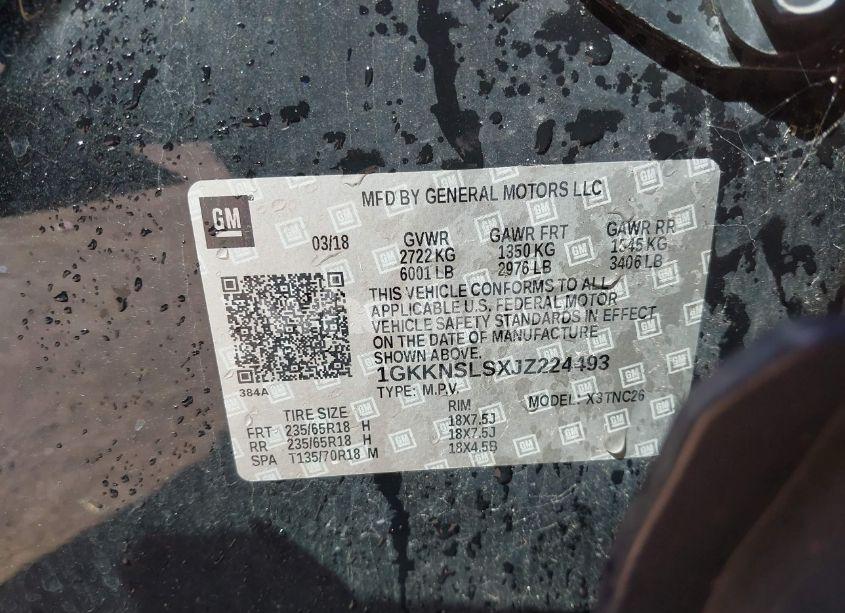 Photo 9 of 2018 Gmc Acadia SLE-2 (VIN 1GKKNSLSXJZ224493)