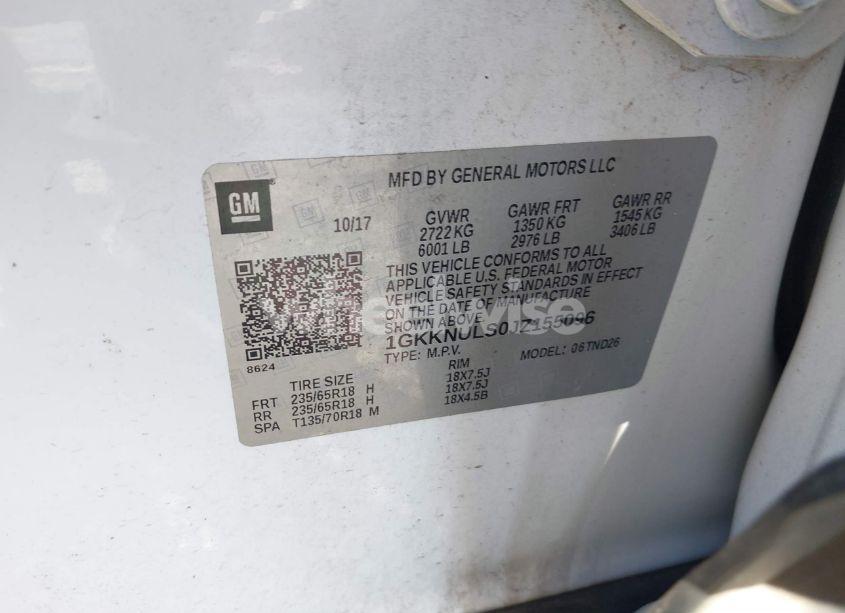 Photo 9 of 2018 Gmc Acadia SLT-1 (VIN 1GKKNULS0JZ155096)