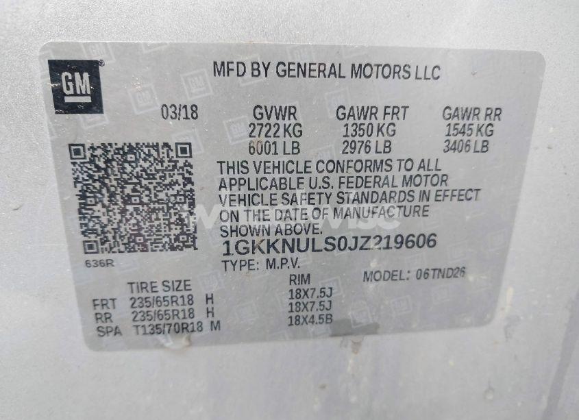 Photo 9 of 2018 Gmc Acadia SLT-1 (VIN 1GKKNULS0JZ219606)