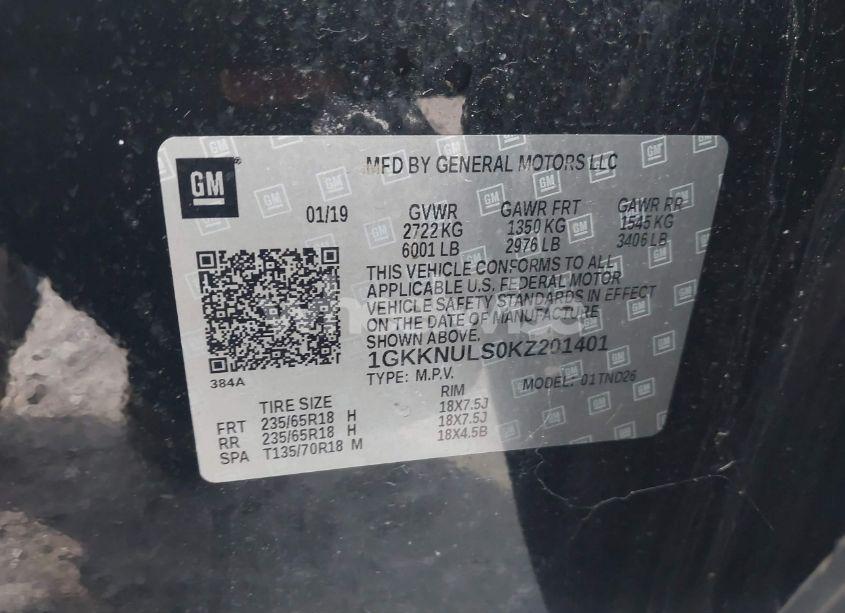 Photo 9 of 2019 Gmc Acadia SLT-1 (VIN 1GKKNULS0KZ201401)