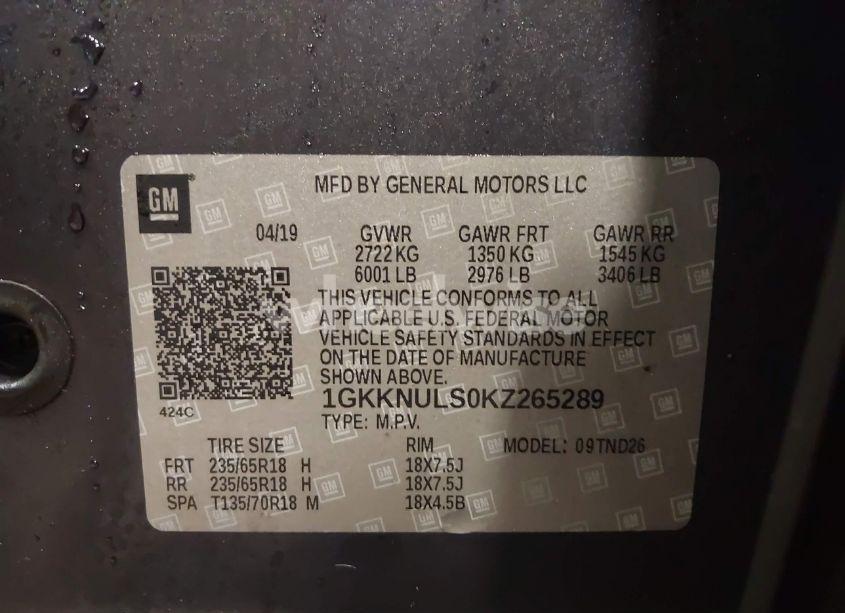 Photo 9 of 2019 Gmc Acadia SLT-1 (VIN 1GKKNULS0KZ265289)