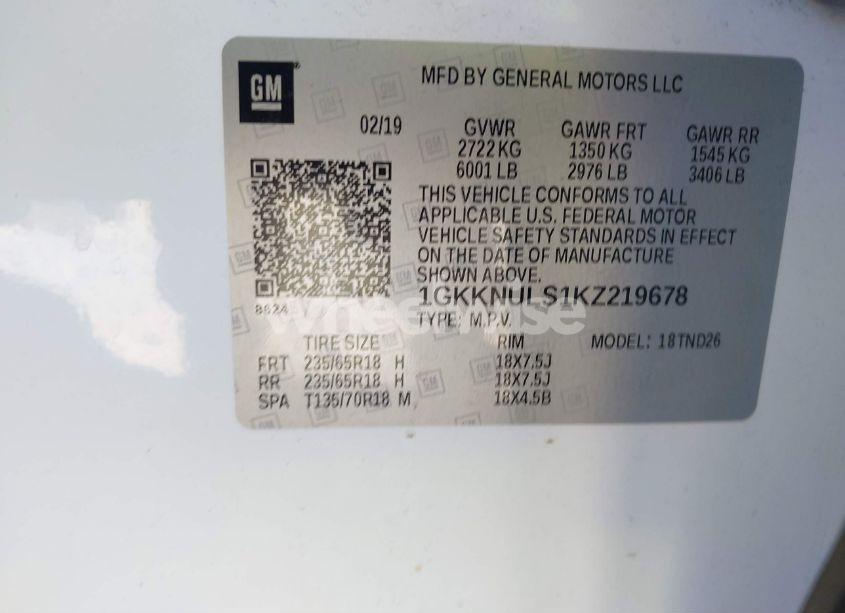 Photo 9 of 2019 Gmc Acadia SLT-1 (VIN 1GKKNULS1KZ219678)