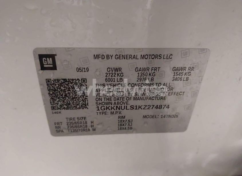 Photo 9 of 2019 Gmc Acadia SLT-1 (VIN 1GKKNULS1KZ274874)