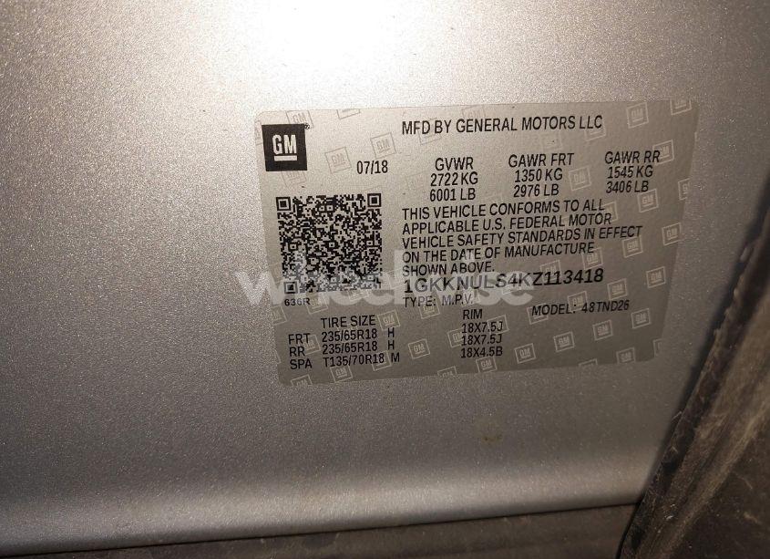 Photo 9 of 2019 Gmc Acadia SLT-1 (VIN 1GKKNULS4KZ113418)