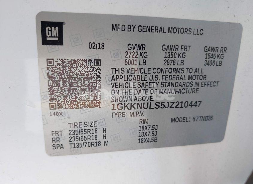 Photo 9 of 2018 Gmc Acadia SLT-1 (VIN 1GKKNULS5JZ210447)