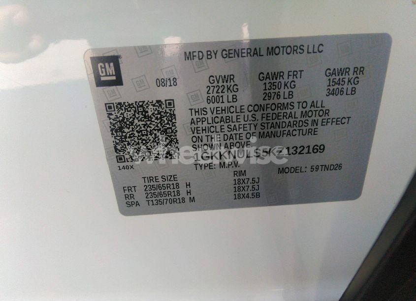 Photo 9 of 2019 Gmc Acadia SLT-1 (VIN 1GKKNULS5KZ132169)