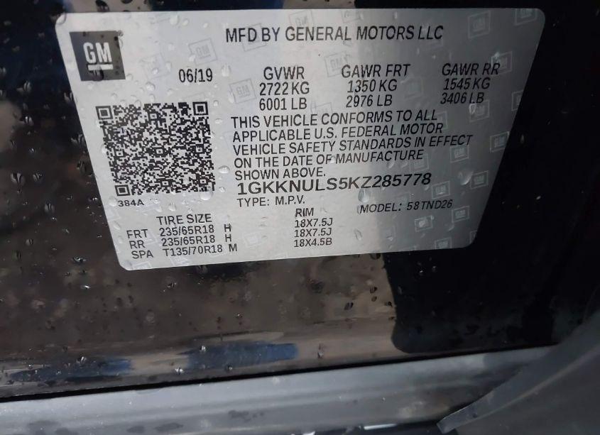 Photo 9 of 2019 Gmc Acadia SLT-1 (VIN 1GKKNULS5KZ285778)