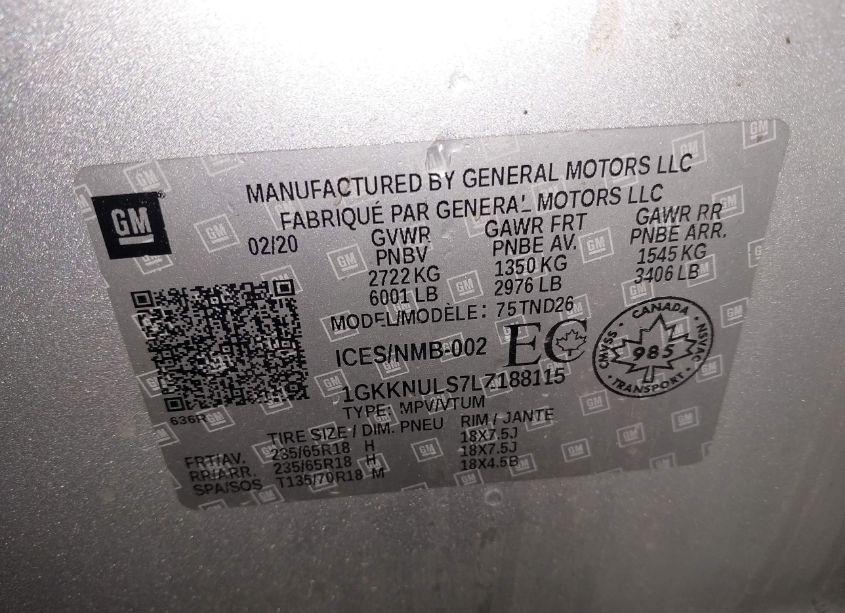 Photo 9 of 2020 Gmc Acadia AWD SLT (VIN 1GKKNULS7LZ188115)