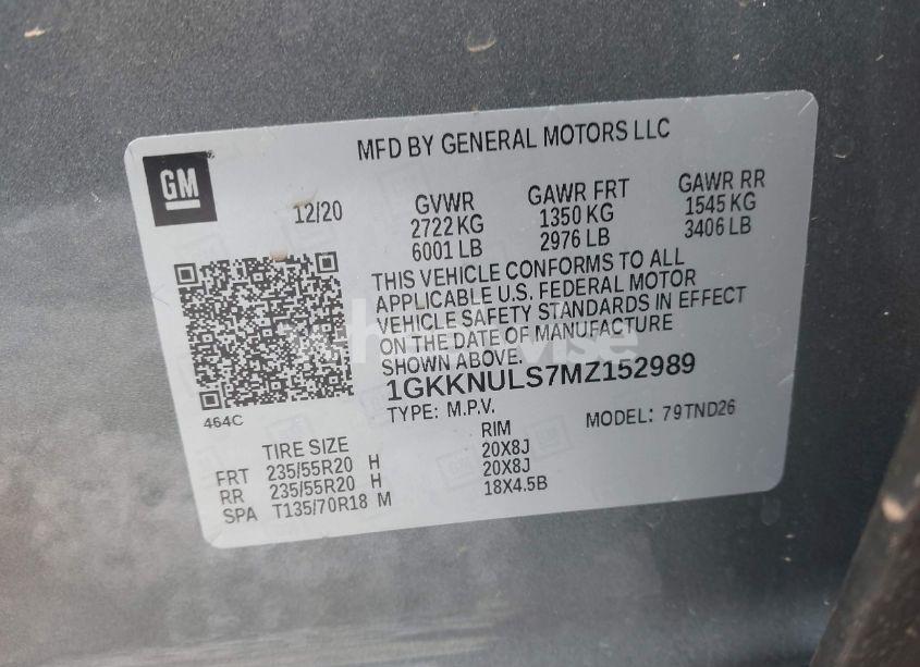 Photo 9 of 2021 Gmc Acadia AWD SLT (VIN 1GKKNULS7MZ152989)