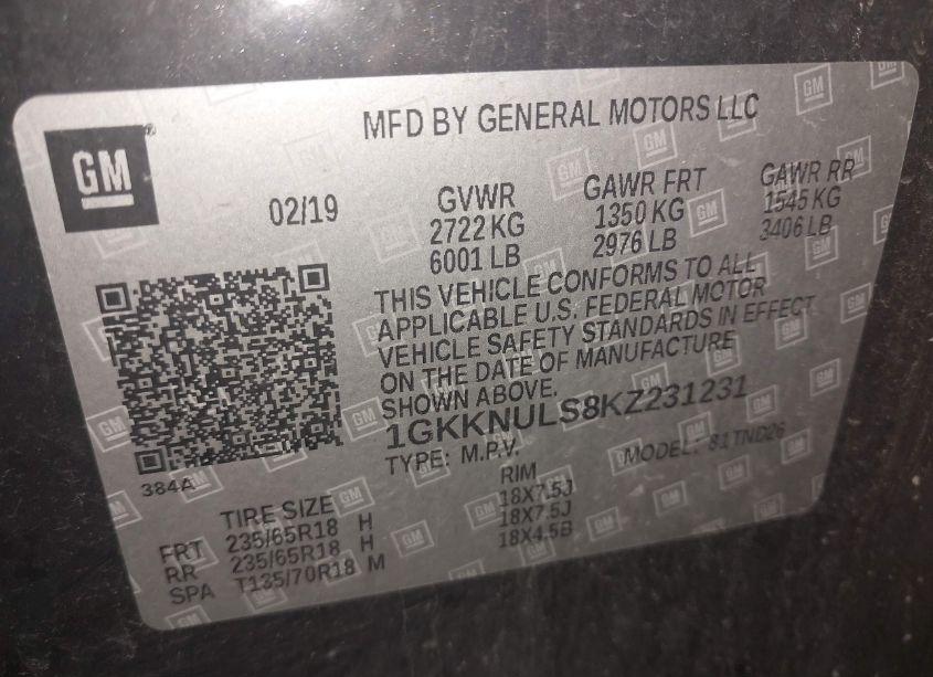 Photo 9 of 2019 Gmc Acadia SLT-1 (VIN 1GKKNULS8KZ231231)