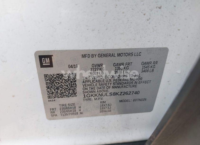 Photo 9 of 2019 Gmc Acadia SLT-1 (VIN 1GKKNULS8KZ262740)