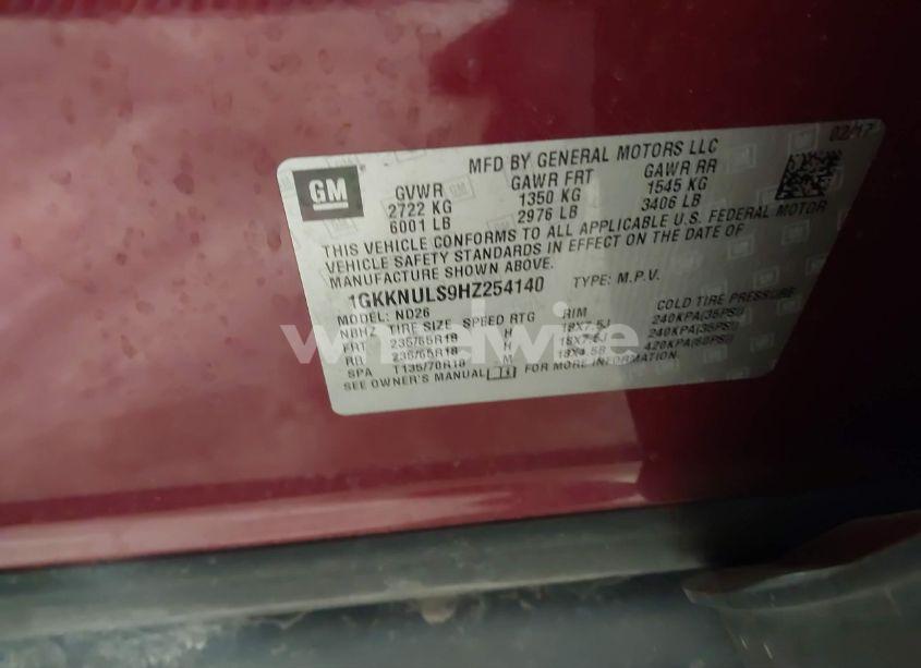 Photo 9 of 2017 Gmc Acadia SLT-1 (VIN 1GKKNULS9HZ254140)