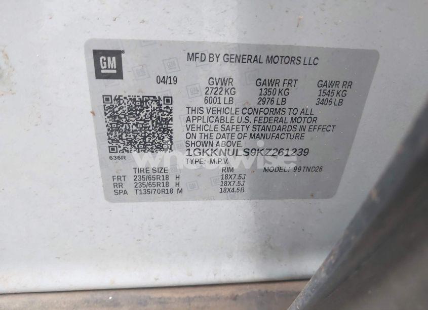 Photo 9 of 2019 Gmc Acadia SLT-1 (VIN 1GKKNULS9KZ261239)