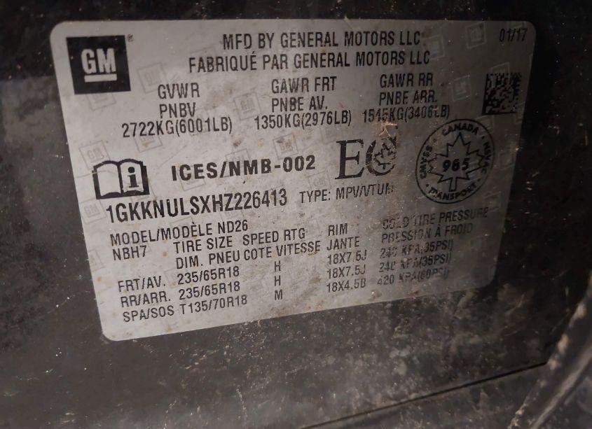 Photo 9 of 2017 Gmc Acadia SLT-1 (VIN 1GKKNULSXHZ226413)