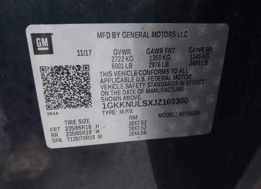 Photo 9 of 2018 Gmc Acadia SLT-1 (VIN 1GKKNULSXJZ169300)