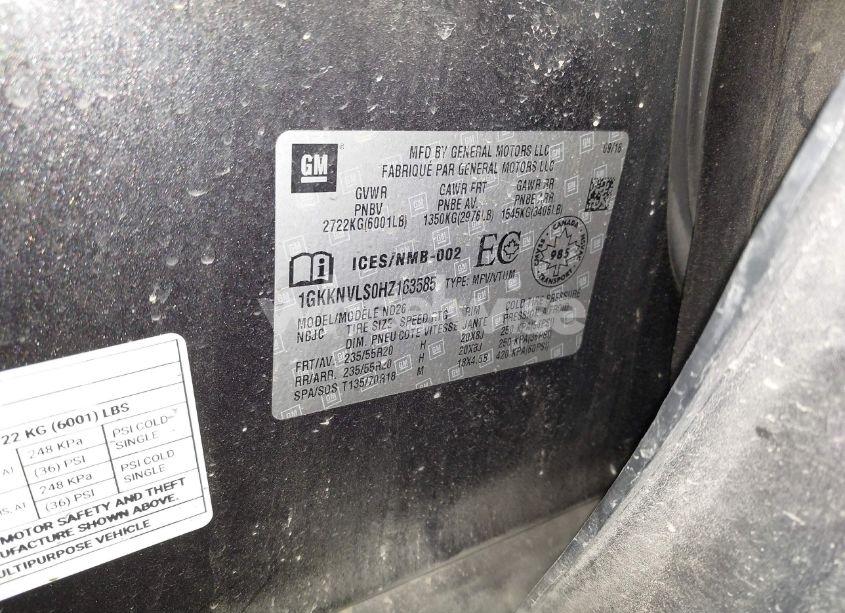 Photo 9 of 2017 Gmc Acadia SLT-1 (VIN 1GKKNVLS0HZ163585)