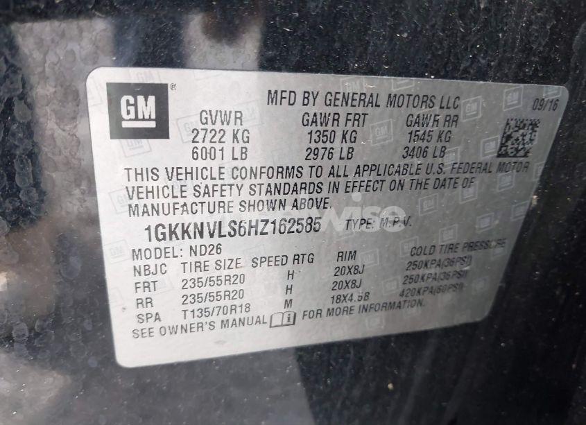 Photo 9 of 2017 Gmc Acadia SLT-1 (VIN 1GKKNVLS6HZ162585)