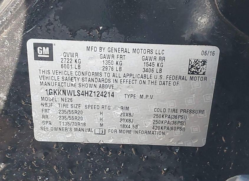 Photo 9 of 2017 Gmc Acadia SLT-2 (VIN 1GKKNWLS4HZ124214)