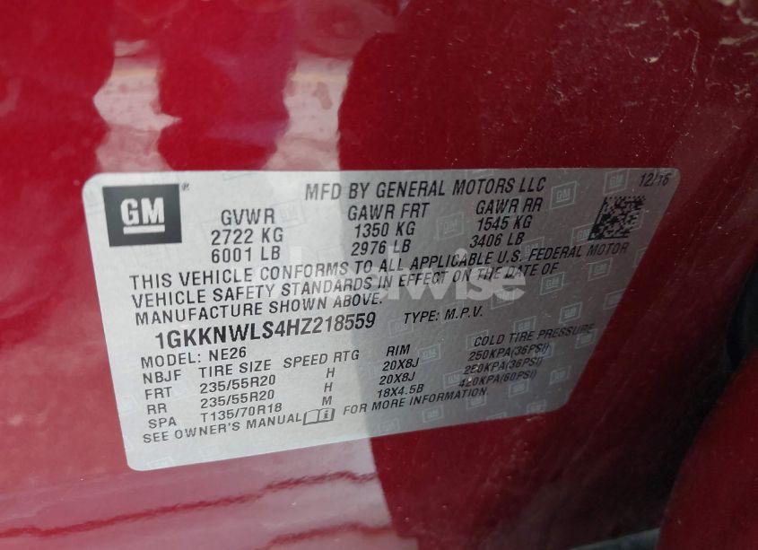 Photo 9 of 2017 Gmc Acadia SLT-2 (VIN 1GKKNWLS4HZ218559)