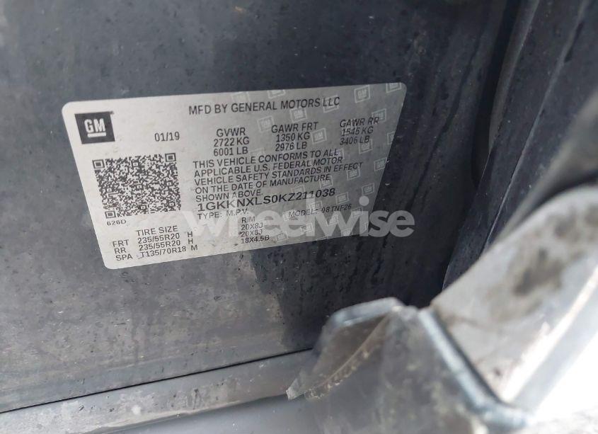 Photo 9 of 2019 Gmc Acadia DENALI (VIN 1GKKNXLS0KZ211038)