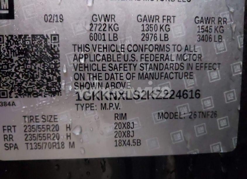 Photo 9 of 2019 Gmc Acadia DENALI (VIN 1GKKNXLS2KZ224616)