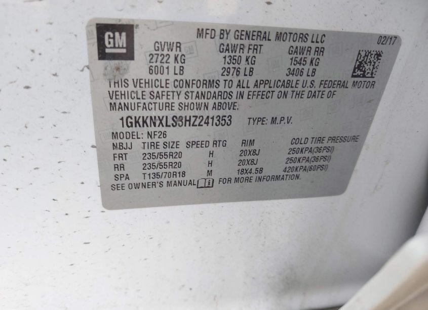 Photo 9 of 2017 Gmc Acadia DENALI (VIN 1GKKNXLS3HZ241353)