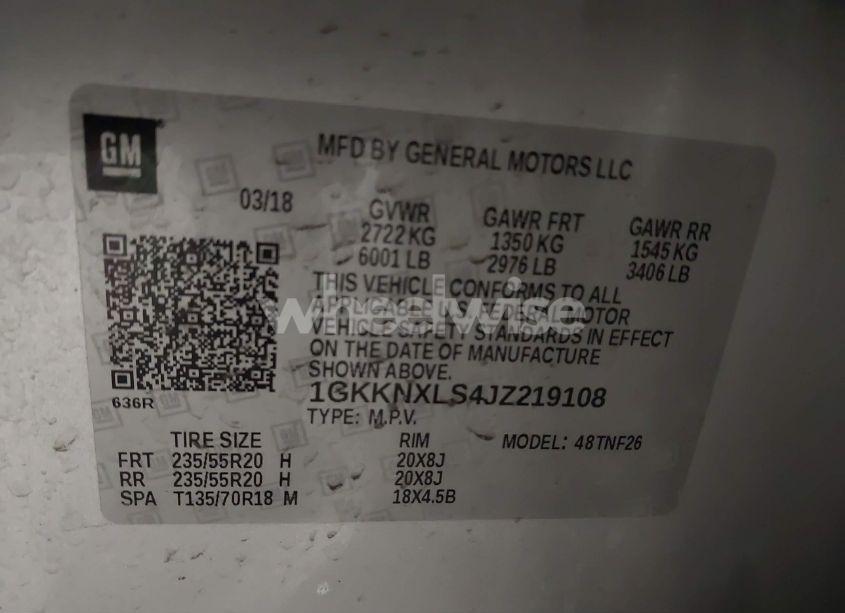 Photo 9 of 2018 Gmc Acadia DENALI (VIN 1GKKNXLS4JZ219108)